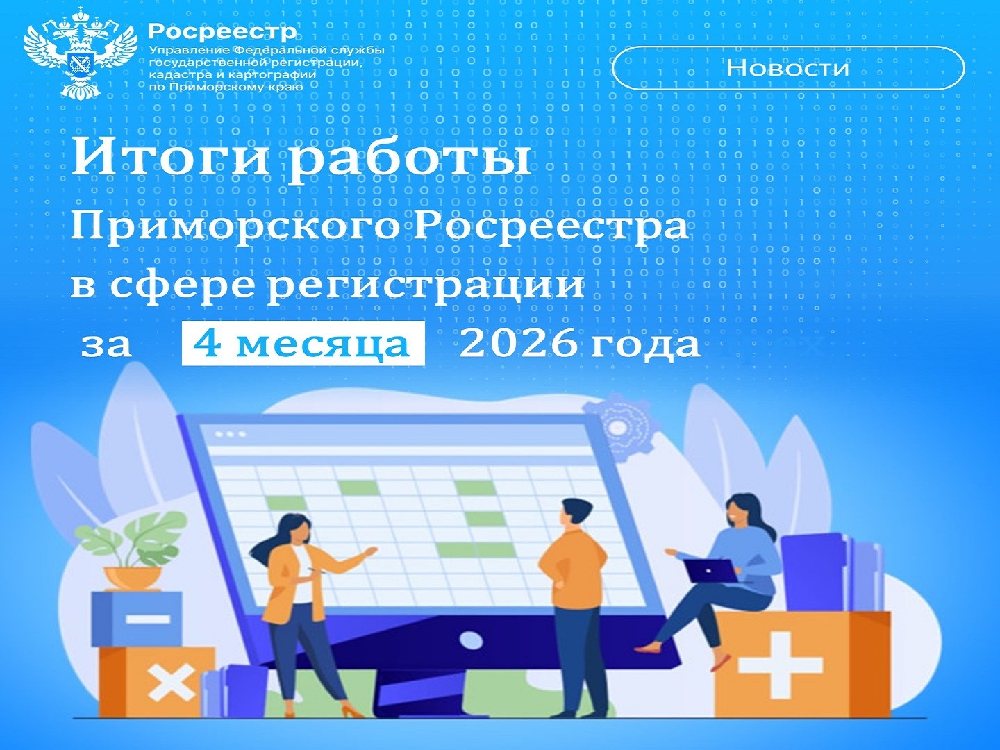 Пресс-служба Управления Росреестра по Приморскому краю. В Приморском Росреестре подвели итоги работы в сфере регистрации недвижимости за 4 месяца..
